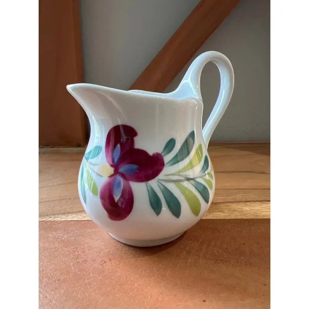 Creamer and Sugar Bowl Porcelain Dish Replacements Norway 1998 Pattern Marbella